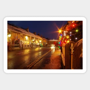 castleton derbyshire christmas street Sticker